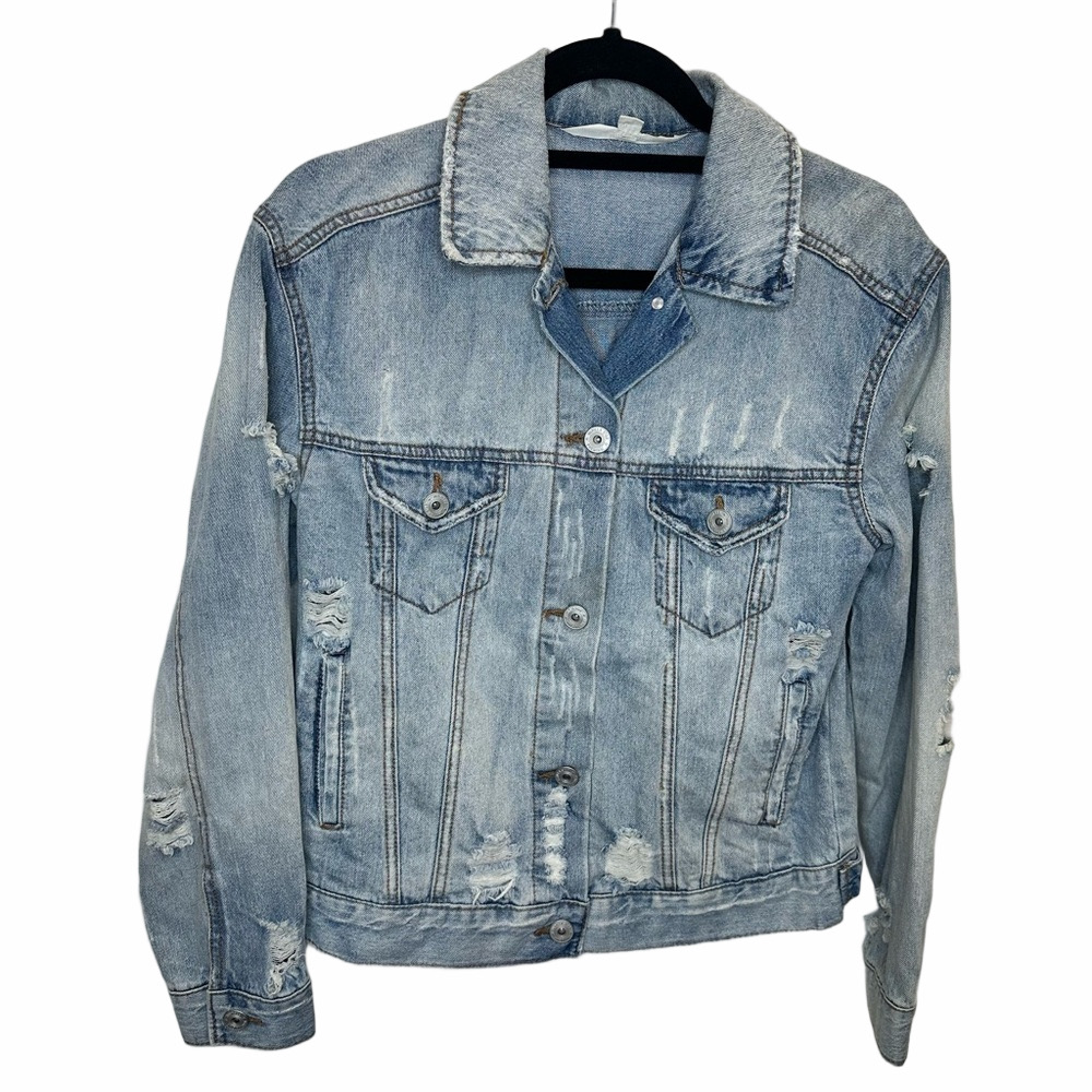 Vanilla Star Distressed Jean Jacket Size Small